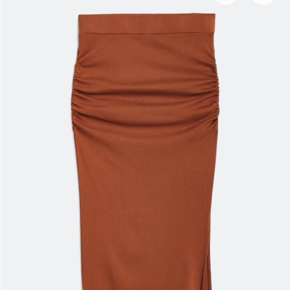 Michael Stars Brown Pencil Midi Skirt with Slit